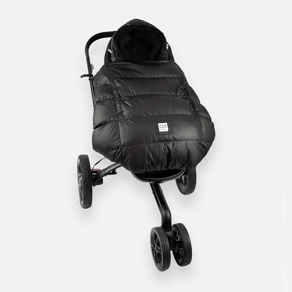 7AM Enfant K-Poncho in Black Plush Heavyweight - Image 3