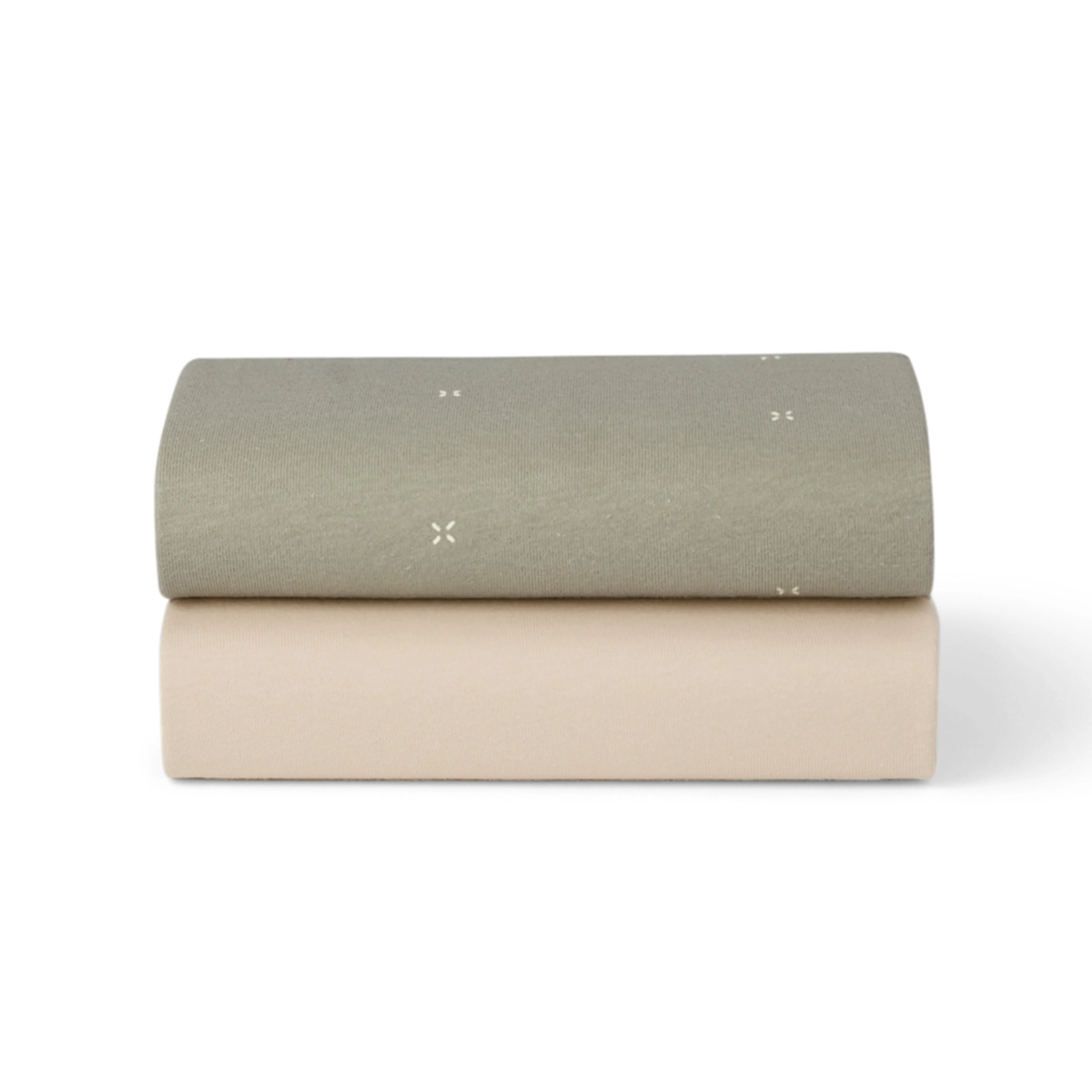 Snuz Bassinet 2 Pack Fitted Sheets - Sage Cross