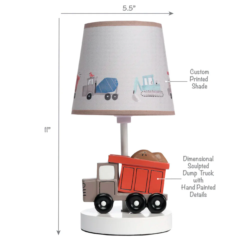 Bedtime Originals Construction Zone Lamp w/Shade & Bulb - Image 4