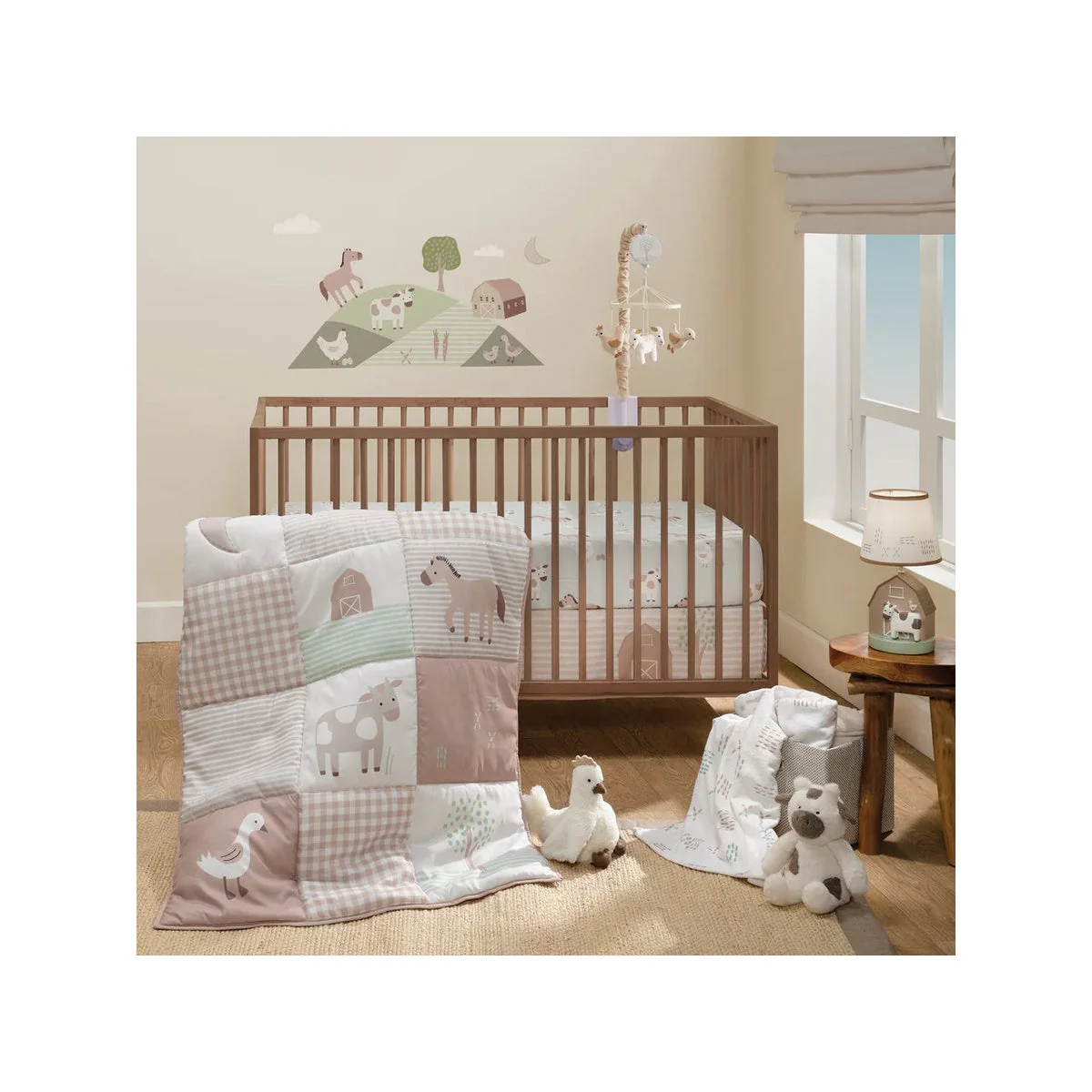 Bedtime Originals Farmyard Friends 3-Piece Infant Baby Nursery Crib Bedding Set - Image 12