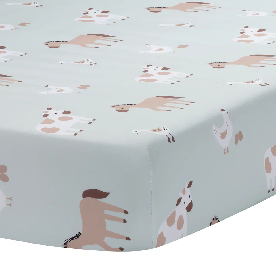 Bedtime Originals Farmyard Friends 3-Piece Infant Baby Nursery Crib Bedding Set - Image 6