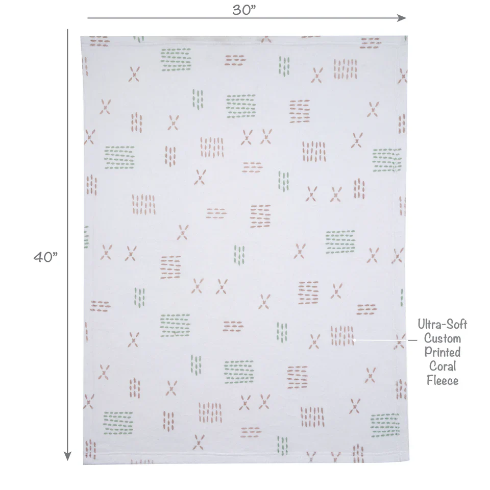 Bedtime Originals Farmyard Friends Soft White Fleece Baby Blanket - Image 3