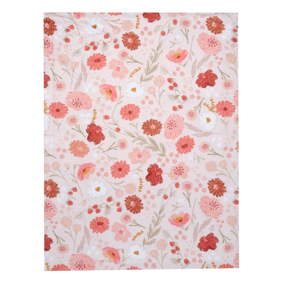 Bedtime Originals Flower Power Floral/Strawberry Soft/Cozy Fleece Baby Blanket - Image 2