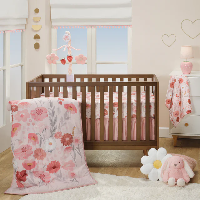 Bedtime Originals Flower Power Floral/Strawberry Soft/Cozy Fleece Baby Blanket - Image 7