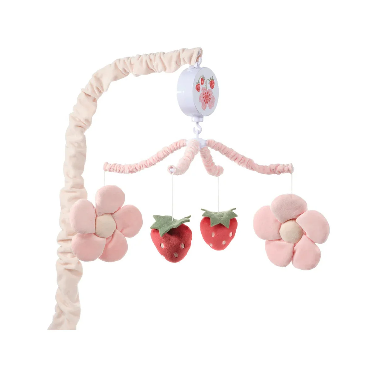 Bedtime Originals Flower Power Strawberry Musical Baby Crib Mobile Soother Toy - Image 8