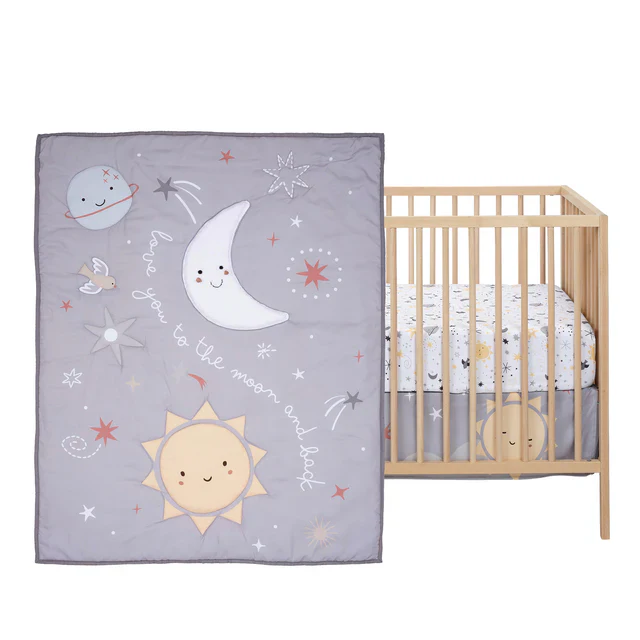 Bedtime Originals Little Star Celestial 3-Piece Nursery Baby Crib Bedding Set - Image 2