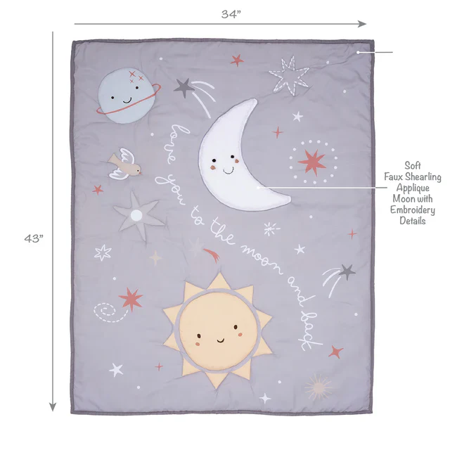 Bedtime Originals Little Star Celestial 3-Piece Nursery Baby Crib Bedding Set - Image 3