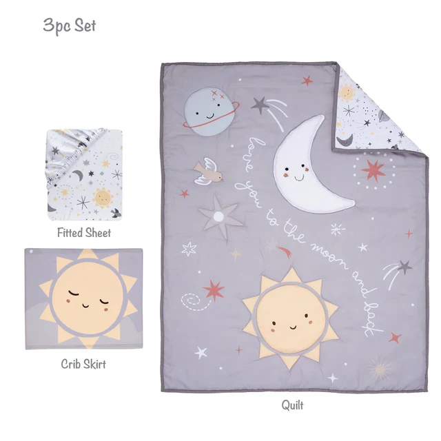 Bedtime Originals Little Star Celestial 3-Piece Nursery Baby Crib Bedding Set - Image 5
