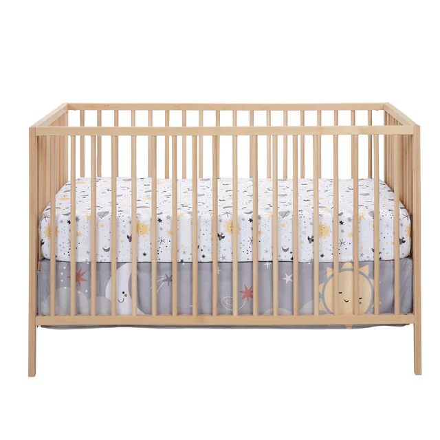 Bedtime Originals Little Star White Celestial Microfiber Baby Fitted Crib Sheet - Image 4