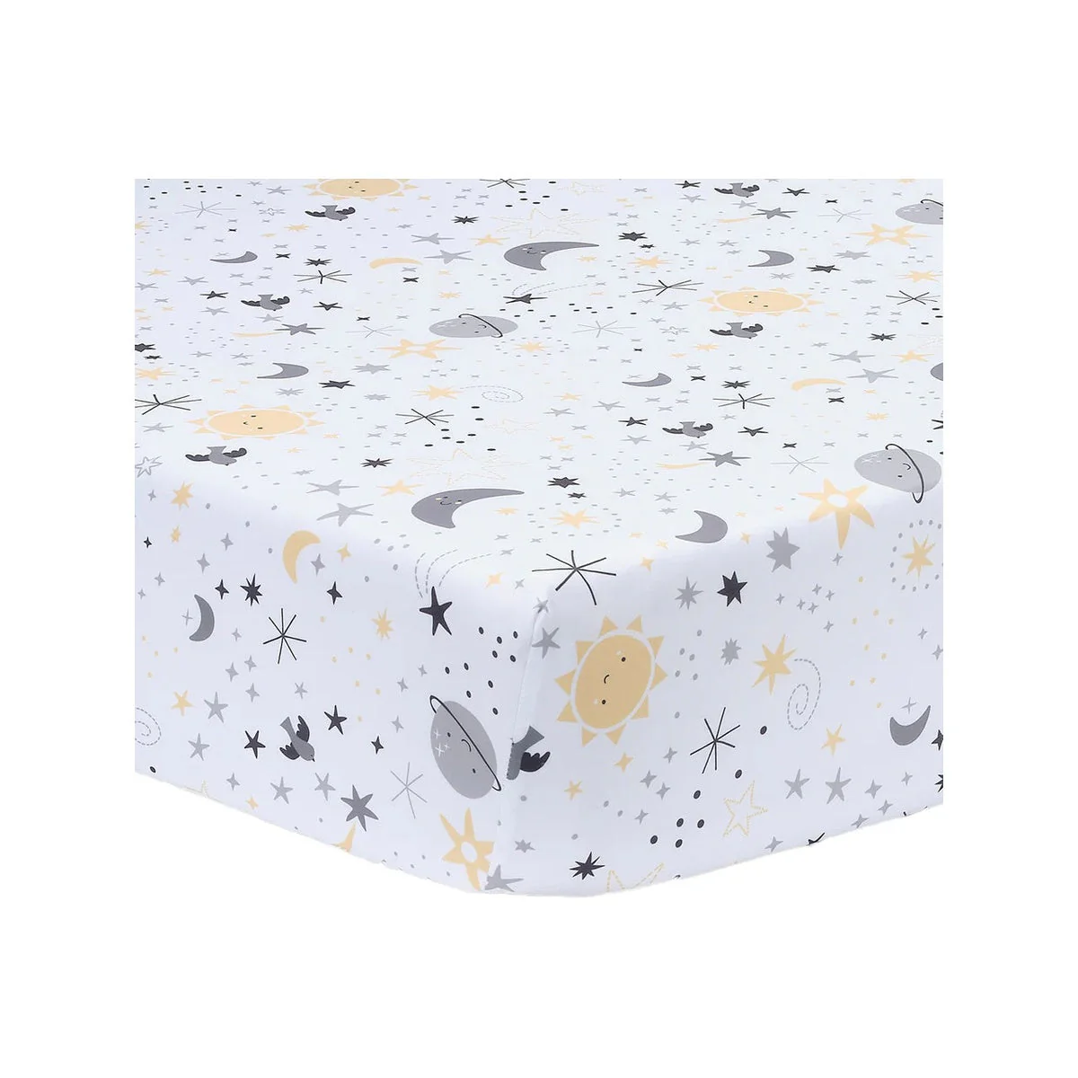 Bedtime Originals Little Star White Celestial Microfiber Baby Fitted Crib Sheet - Image 7