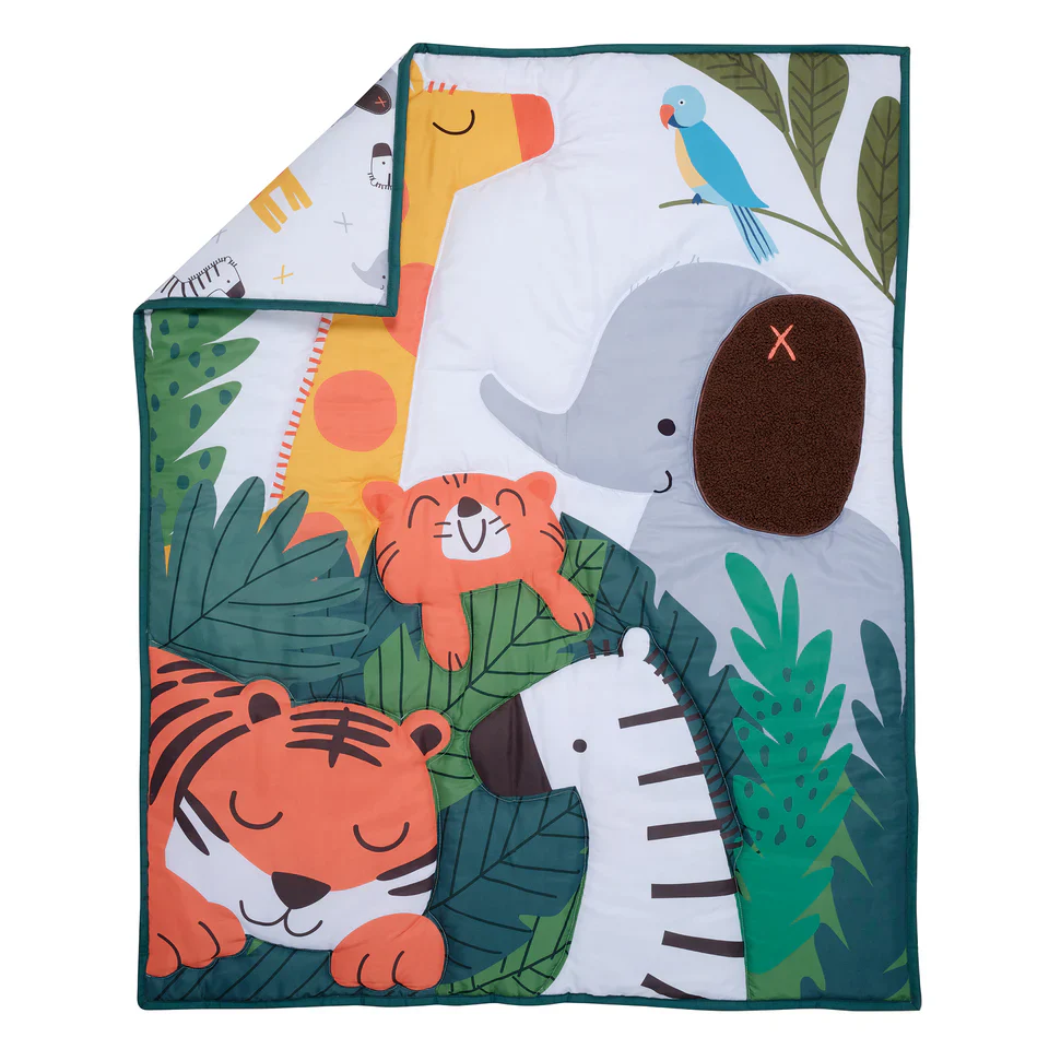 Bedtime Originals Lollipop Jungle 3-Piece Baby Nursery Crib Bedding Set - Image 3