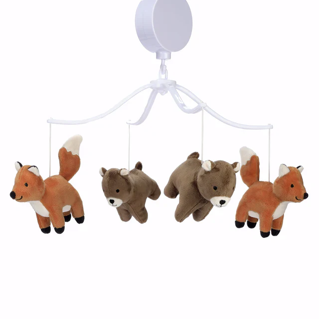 Bedtime Originals Sleepytime Bear & Fox Musical Baby Crib Mobile Soother Toy - Image 5