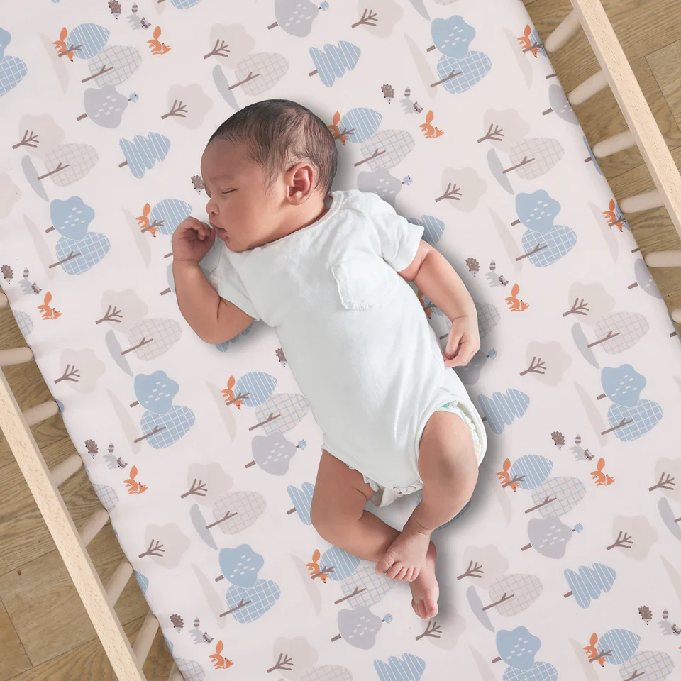 Bedtime Originals Sleepytime Bear Woodland Baby/Toddler Fitted Crib Sheet - Image 2