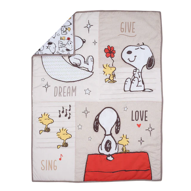 Bedtime Originals Snoopy Love 3-Piece Infant Baby Nursery Crib Bedding Set - Image 3