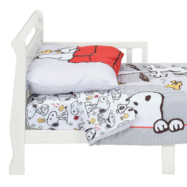 Bedtime Originals Snoopy Love 4-Piece Toddler Bedding Set - Gray/Red/White - Image 8