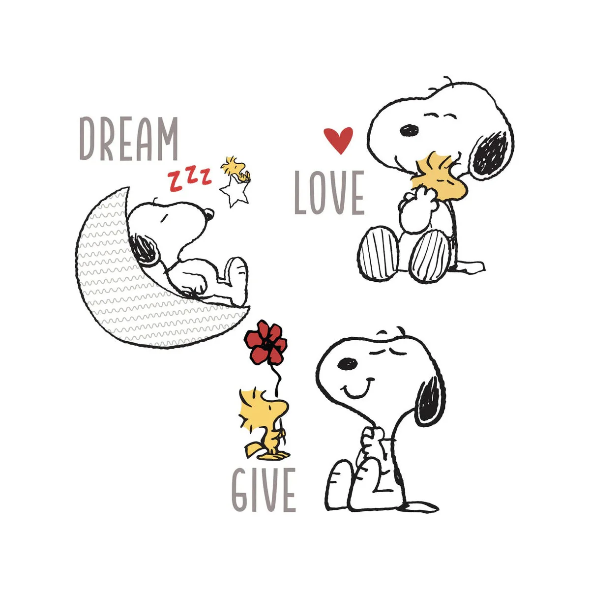 Bedtime Originals Snoopy Love Wall Decals/Stickers w/ Woodstock, Stars, & Moon - Image 5