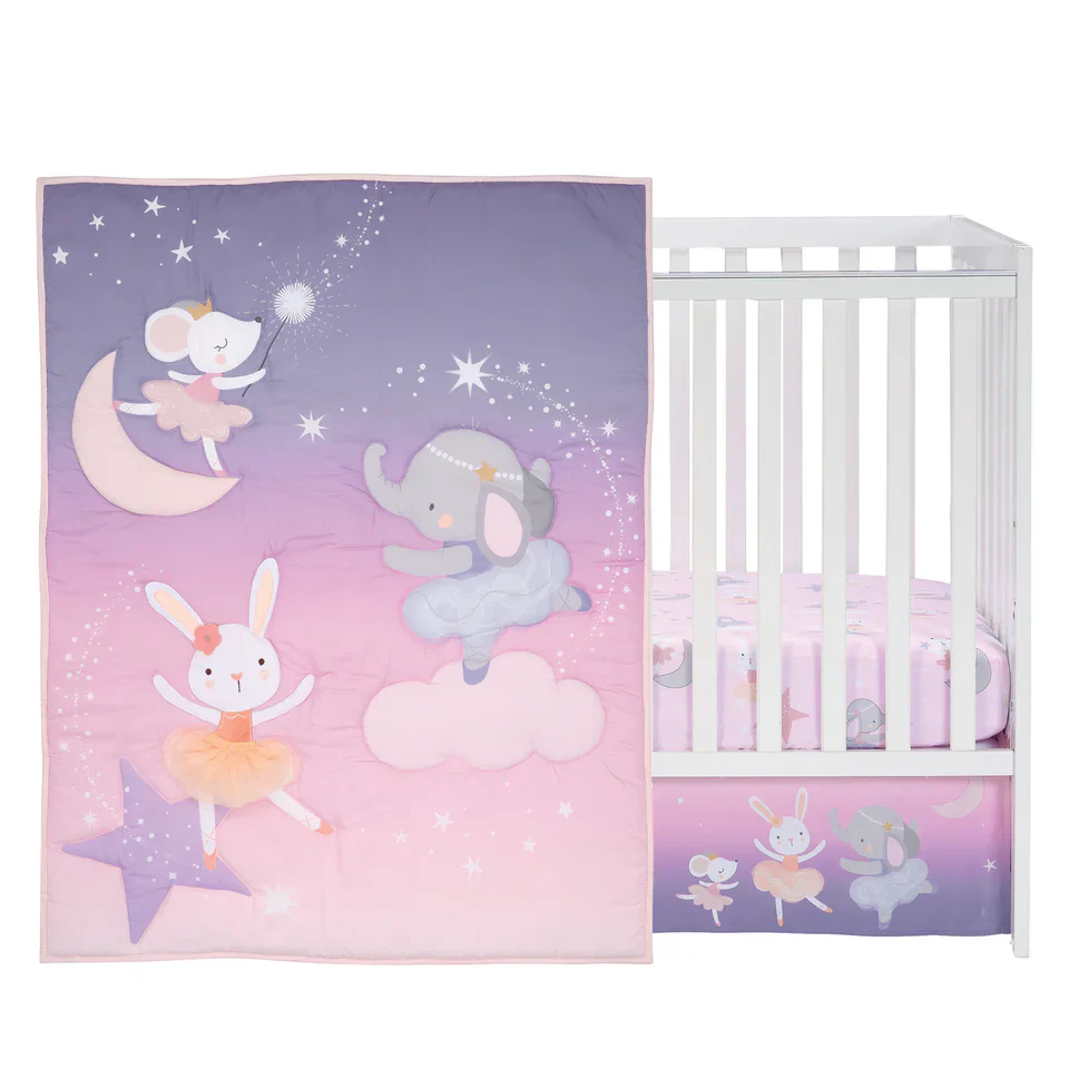 Bedtime Originals Tiny Dancer 3-Piece Ballet Baby Crib Bedding Set - Elephant - Image 2