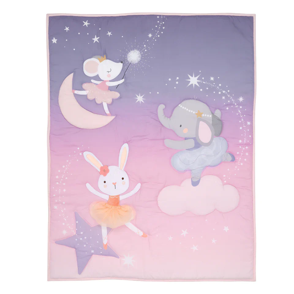 Bedtime Originals Tiny Dancer 3-Piece Ballet Baby Crib Bedding Set - Elephant - Image 7