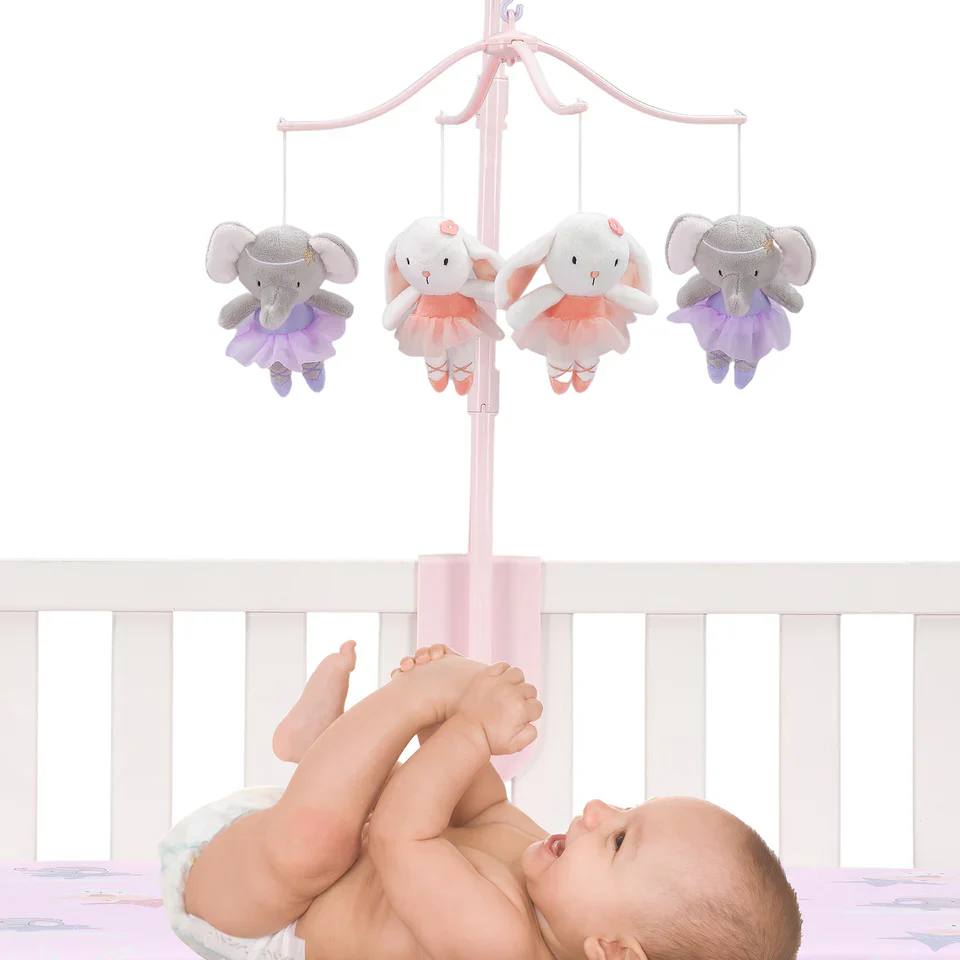 Bedtime Originals Tiny Dancer Ballet Animals Musical Baby Crib Mobile Soother Toy - Image 2