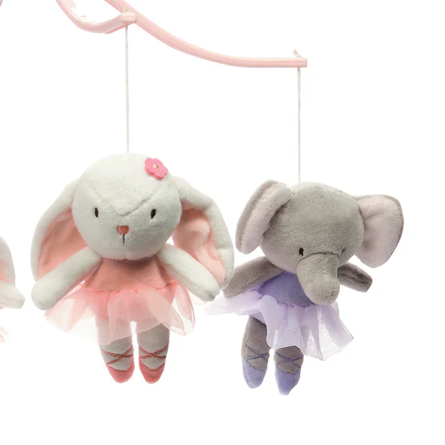 Bedtime Originals Tiny Dancer Ballet Animals Musical Baby Crib Mobile Soother Toy - Image 3