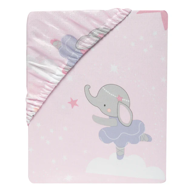 Bedtime Originals Tiny Dancer Elephant/Bunny Ballet Baby Fitted Crib Sheet - Pink - Image 3
