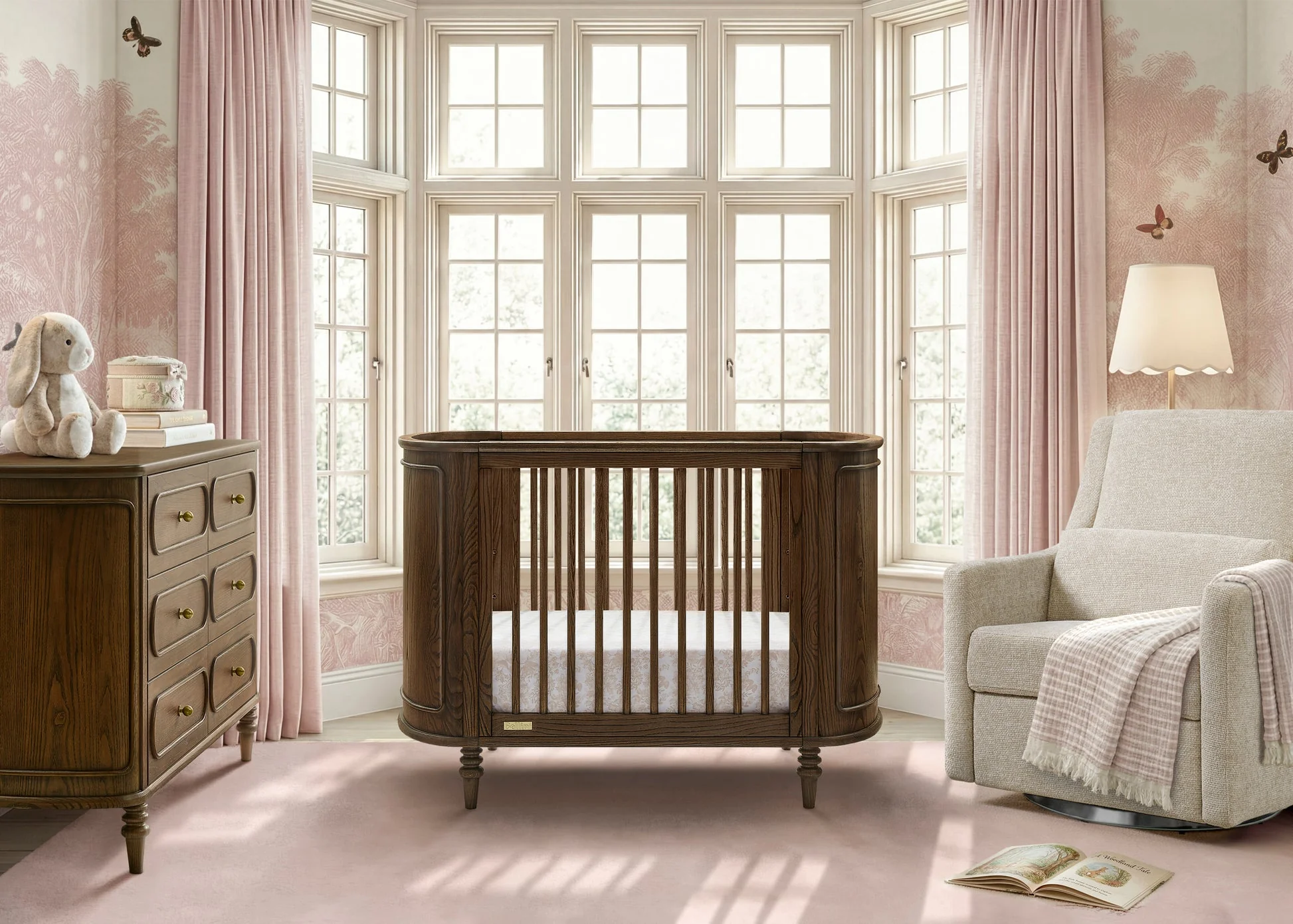 Bellini Provence 4-in-1 Oval Convertible Crib & Breathable Luxury Mattress - Image 2