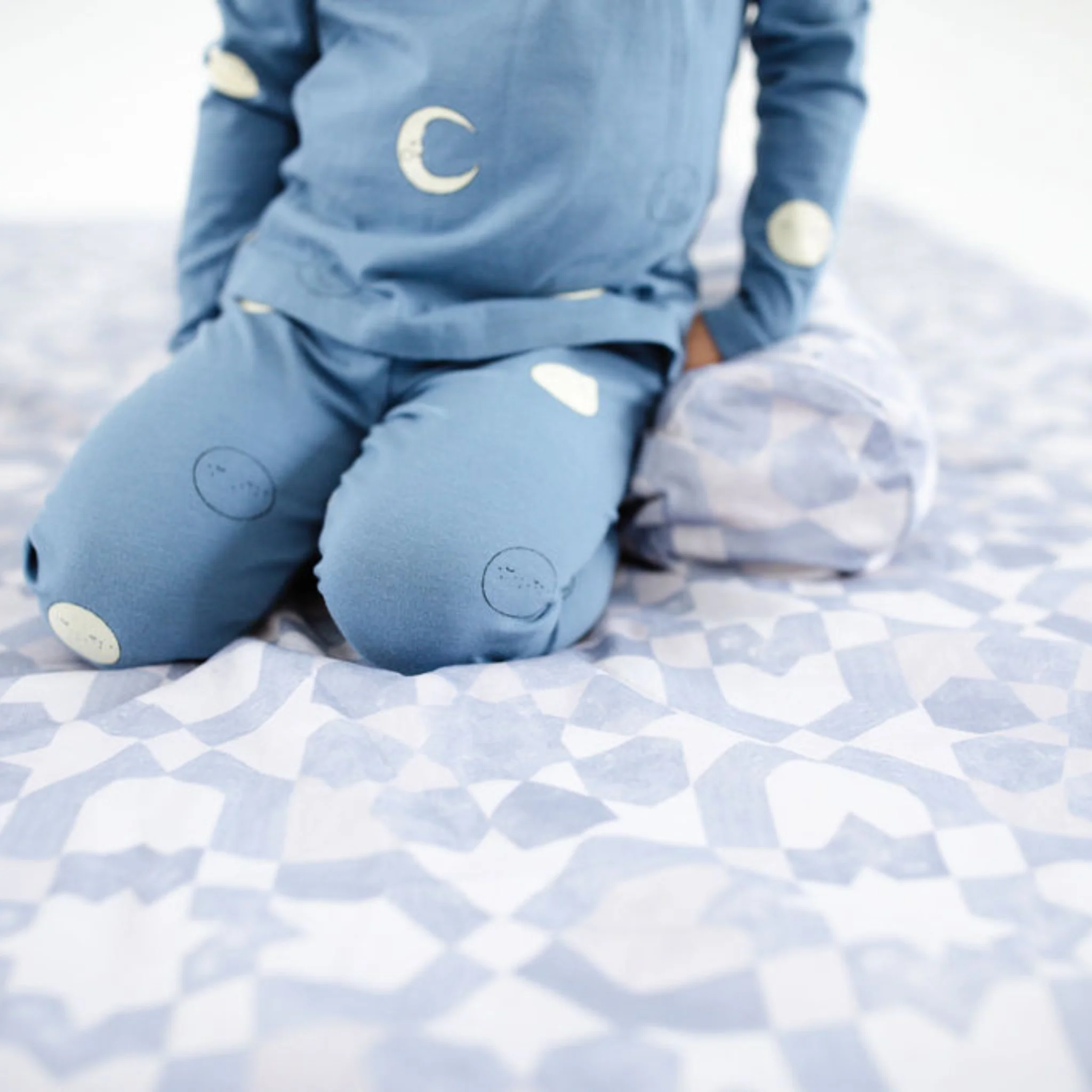 Toki Kids Blue Tile Organic Cotton Mat - Image 11