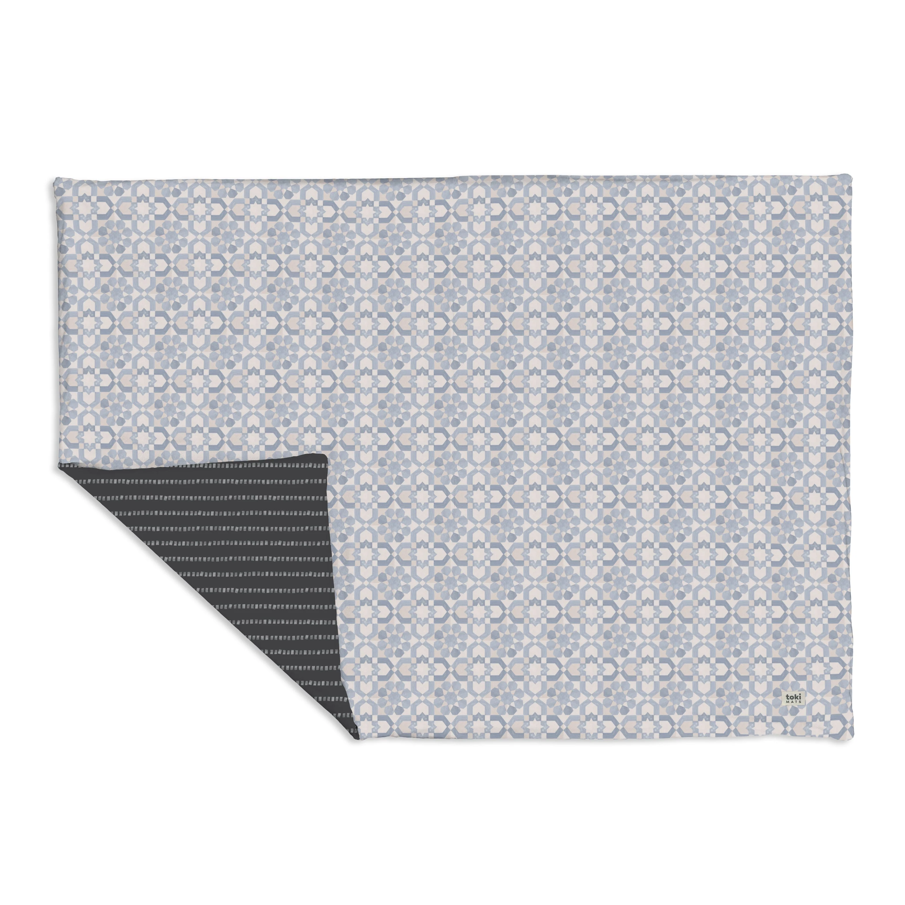 Toki Kids Blue Tile Organic Cotton Mat - Image 13