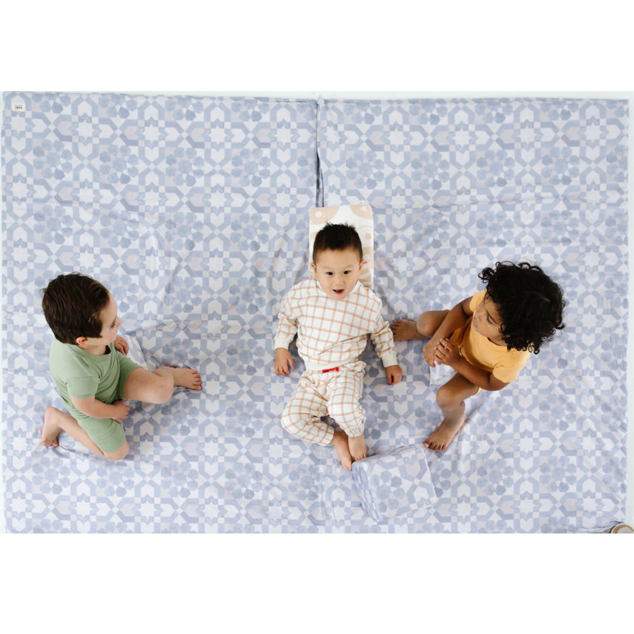 Toki Kids Blue Tile Organic Cotton Mat - Image 14