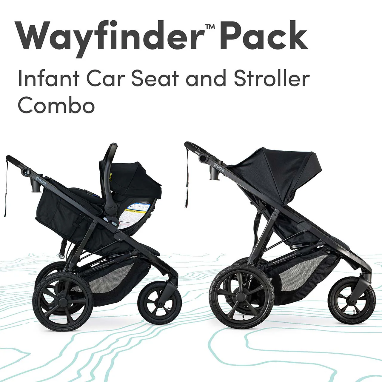 BOB Wayfinder Travel System, Infant Car Seat and Stroller Combo ClickTight in Nightfall - Image 9