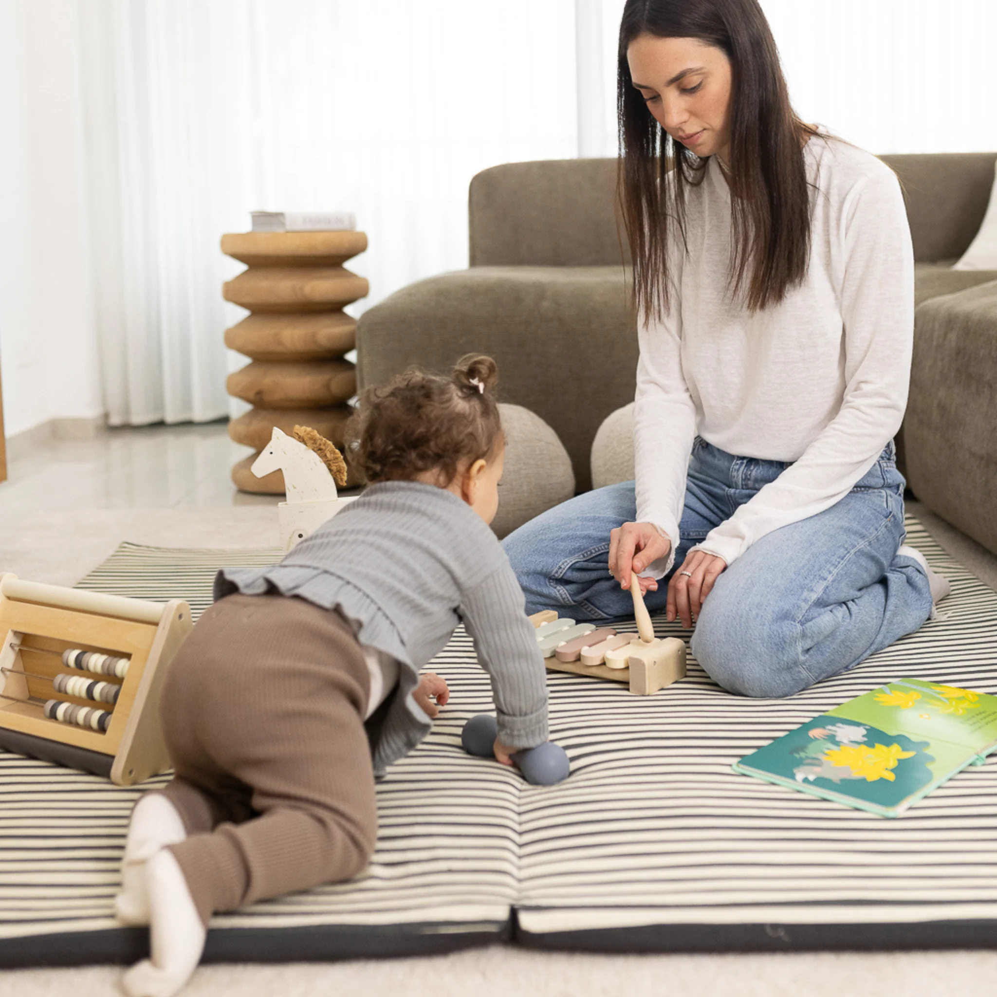 Toki Kids Bold Stripe Organic Cotton Mat - Image 5