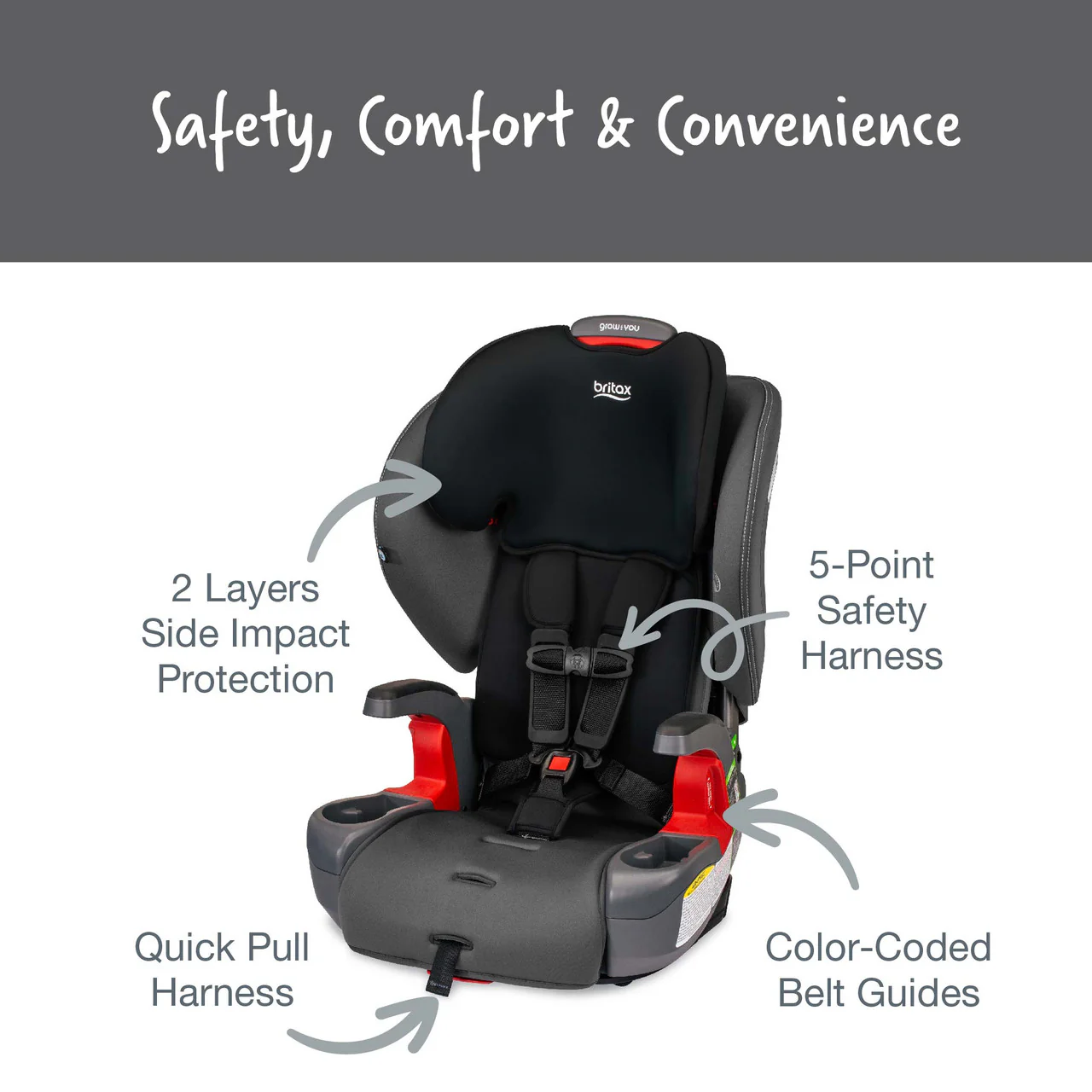 Britax Grow With You Harness-2-Booster - Mod Black - Image 6