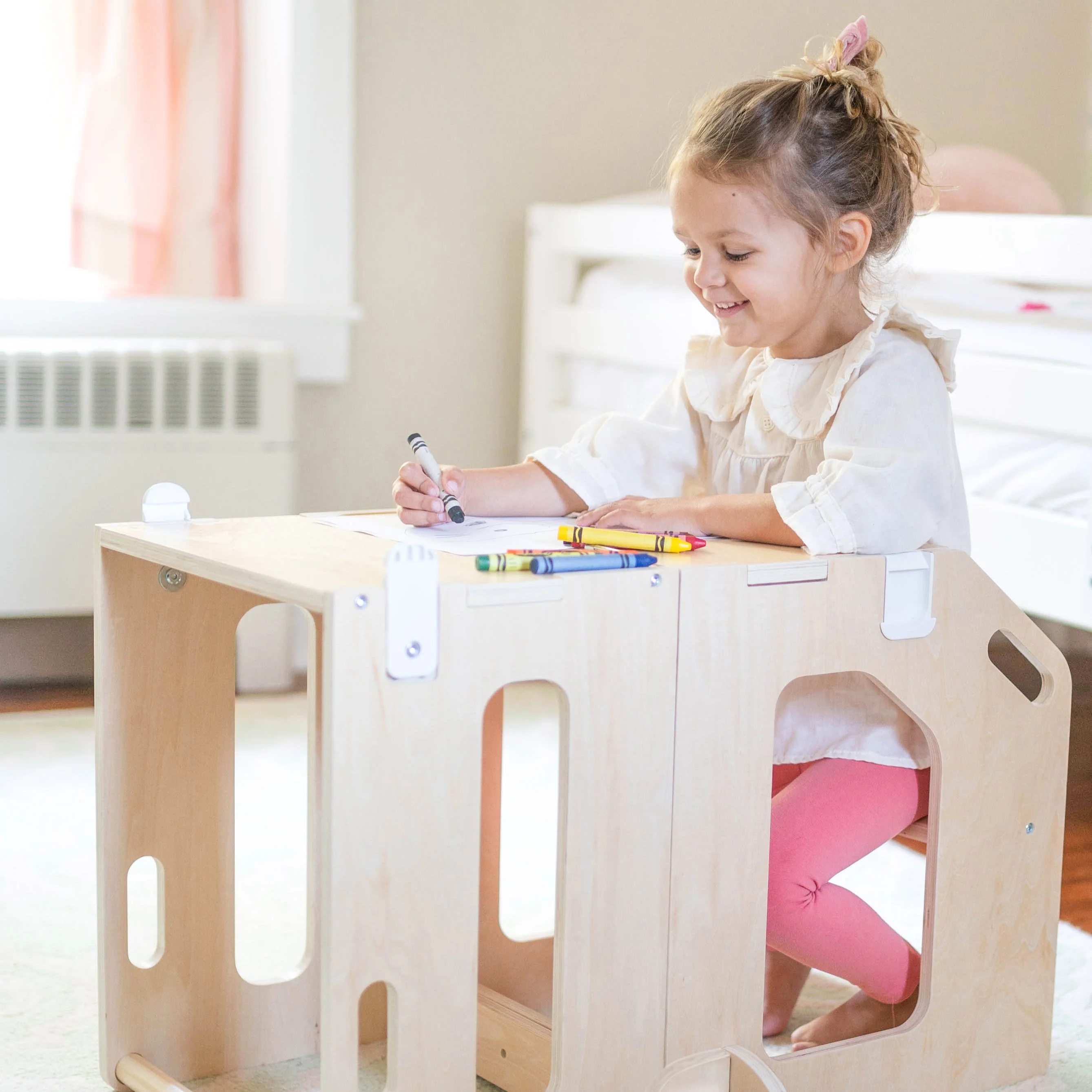 Busy Kids 2-In-1 Kitchen Tower and Kids Art Desk - Image 3