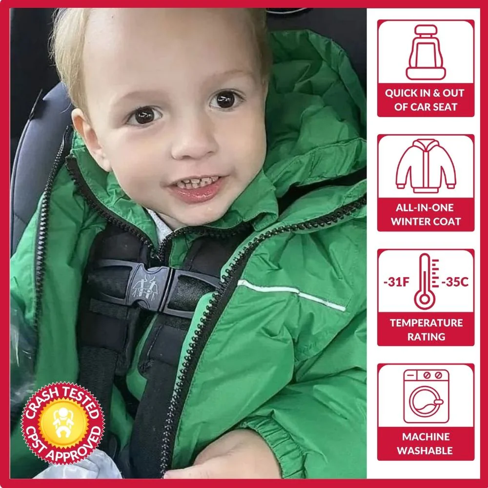 Onekid Car Seat Coat | The Road Coat Arctic - Green - Image 2