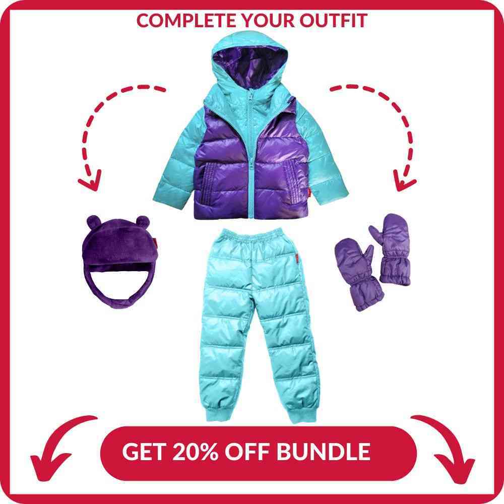 Onekid Car Seat Coat | The Road Coat Down - Aqua/Purple - Image 9