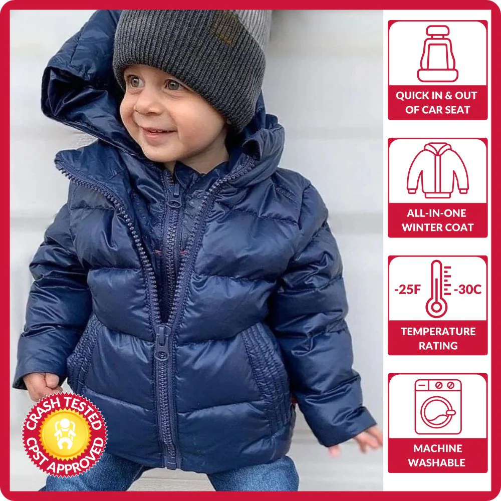 Onekid Car Seat Coat | The Road Coat Down - Navy - Image 2