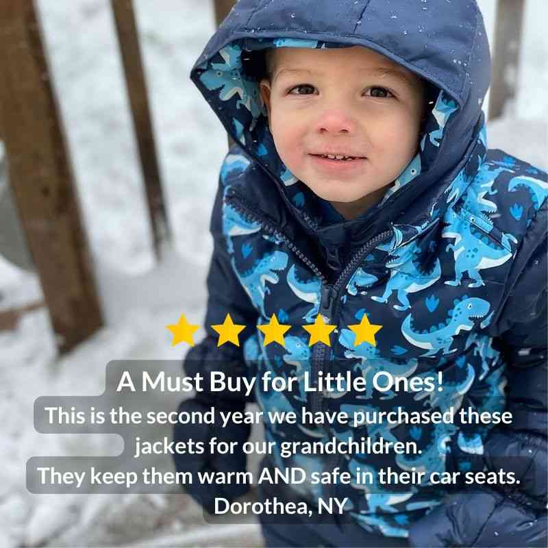 Onekid Car Seat Coat | The Road Coat Down - Navy Raptor Print - Image 8