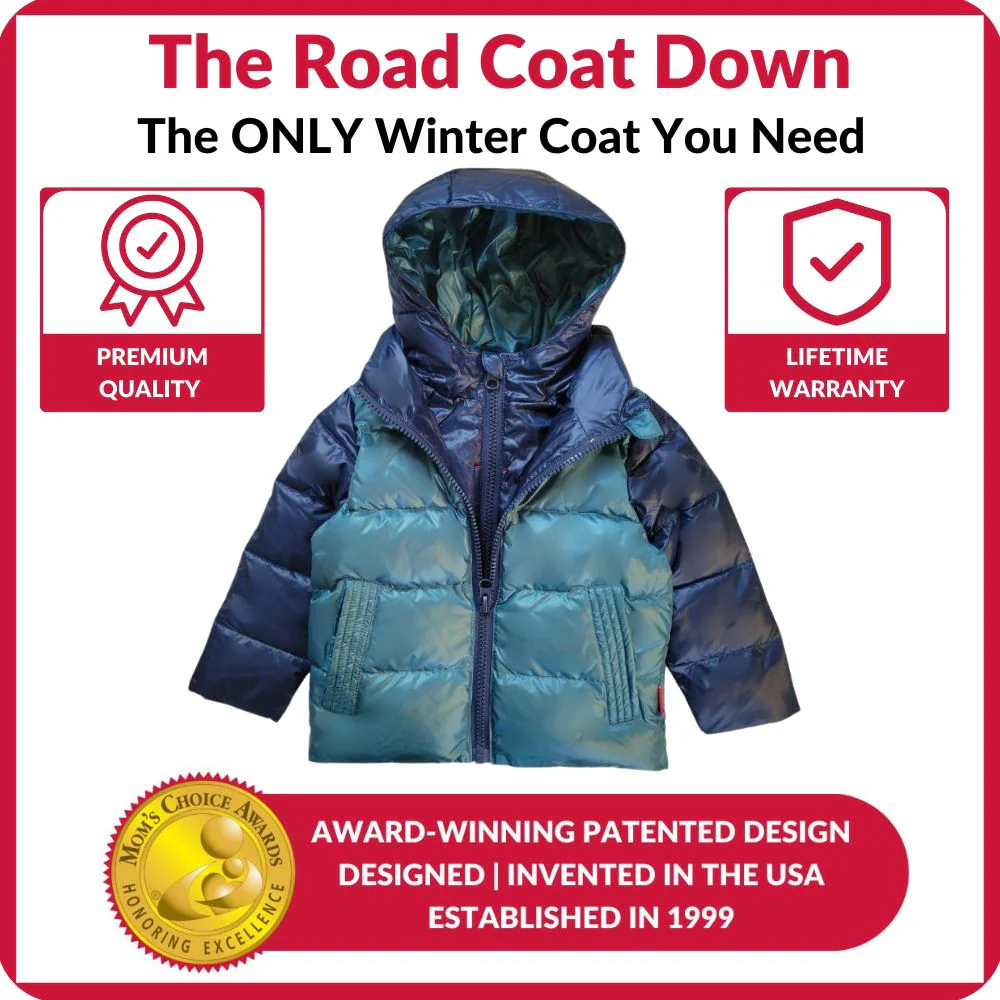 Onekid Car Seat Coat | The Road Coat Down - Navy/Teal - Image 6