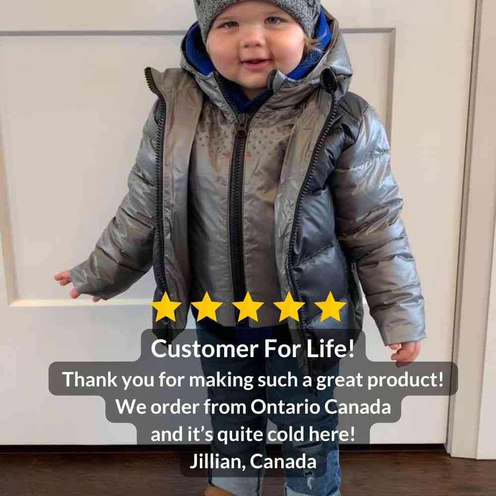 Onekid Car Seat Coat | The Road Coat Down - Platinum/Black - Image 8
