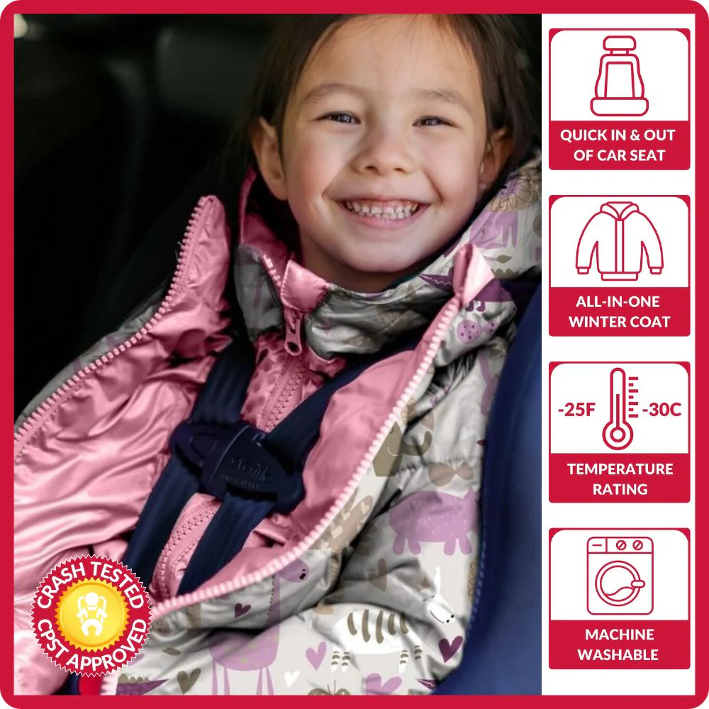 Onekid Car Seat Coat | The Road Coat Down - Safari Print - Image 2