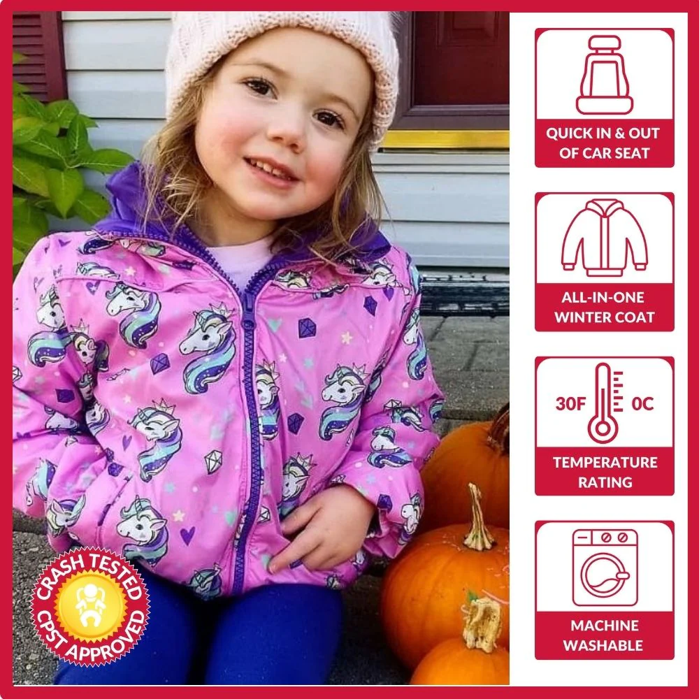 Onekid Car Seat Coat | The Road Coat Transition - Unicorn Print - Image 2
