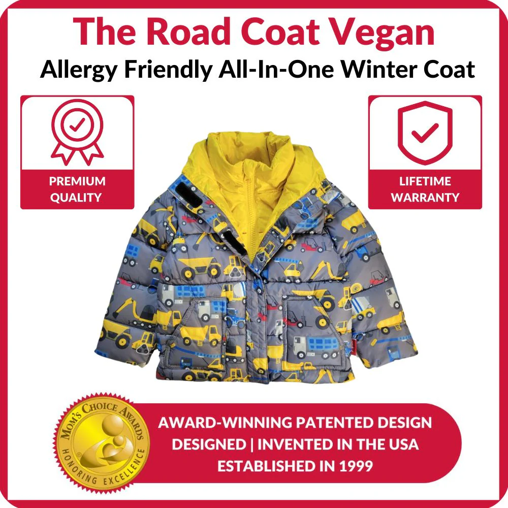 Onekid Car Seat Coat | The Road Coat Vegan - Construction Print - Image 6