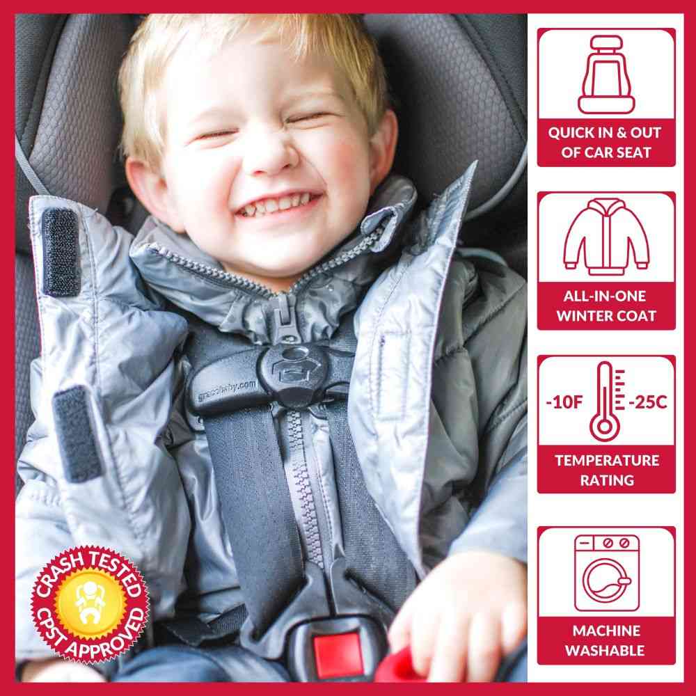 Onekid Car Seat Coat | The Road Coat Vegan - Platinum - Image 2