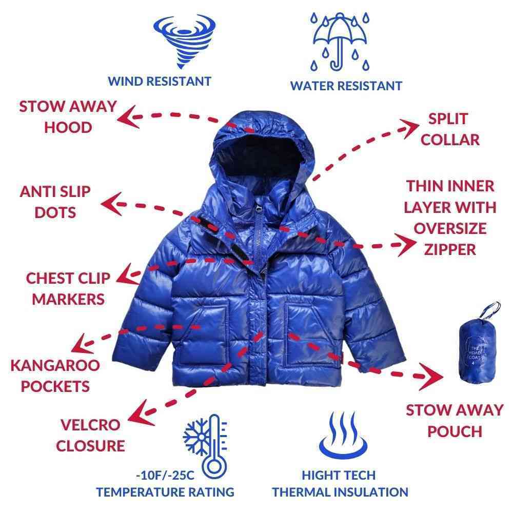 Onekid Car Seat Coat | The Road Coat Vegan - Royal Blue - Image 3