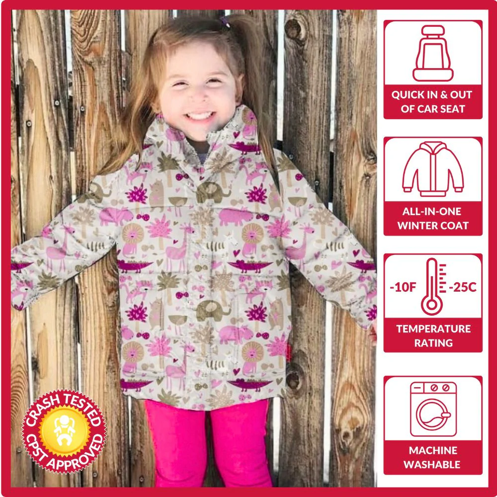Onekid Car Seat Coat | The Road Coat Vegan - Safari Print - Image 2