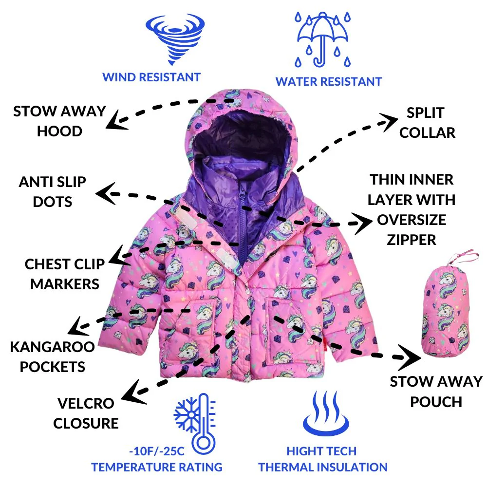 Onekid Car Seat Coat | The Road Coat Vegan - Unicorn Print - Image 3