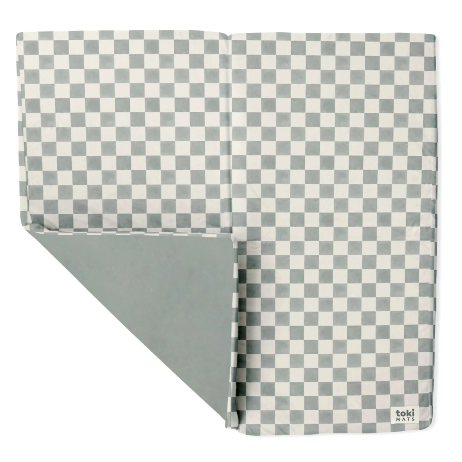 Toki Kids Checker Matcha Organic Cotton Mat