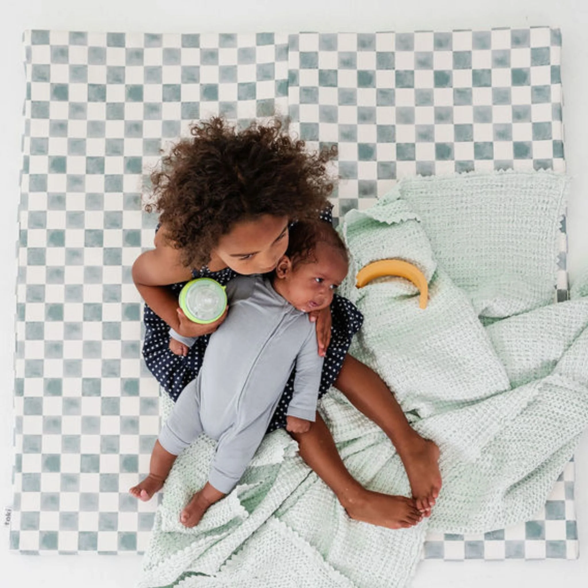 Toki Kids Checker Matcha Vegan Leather Mat - Image 2