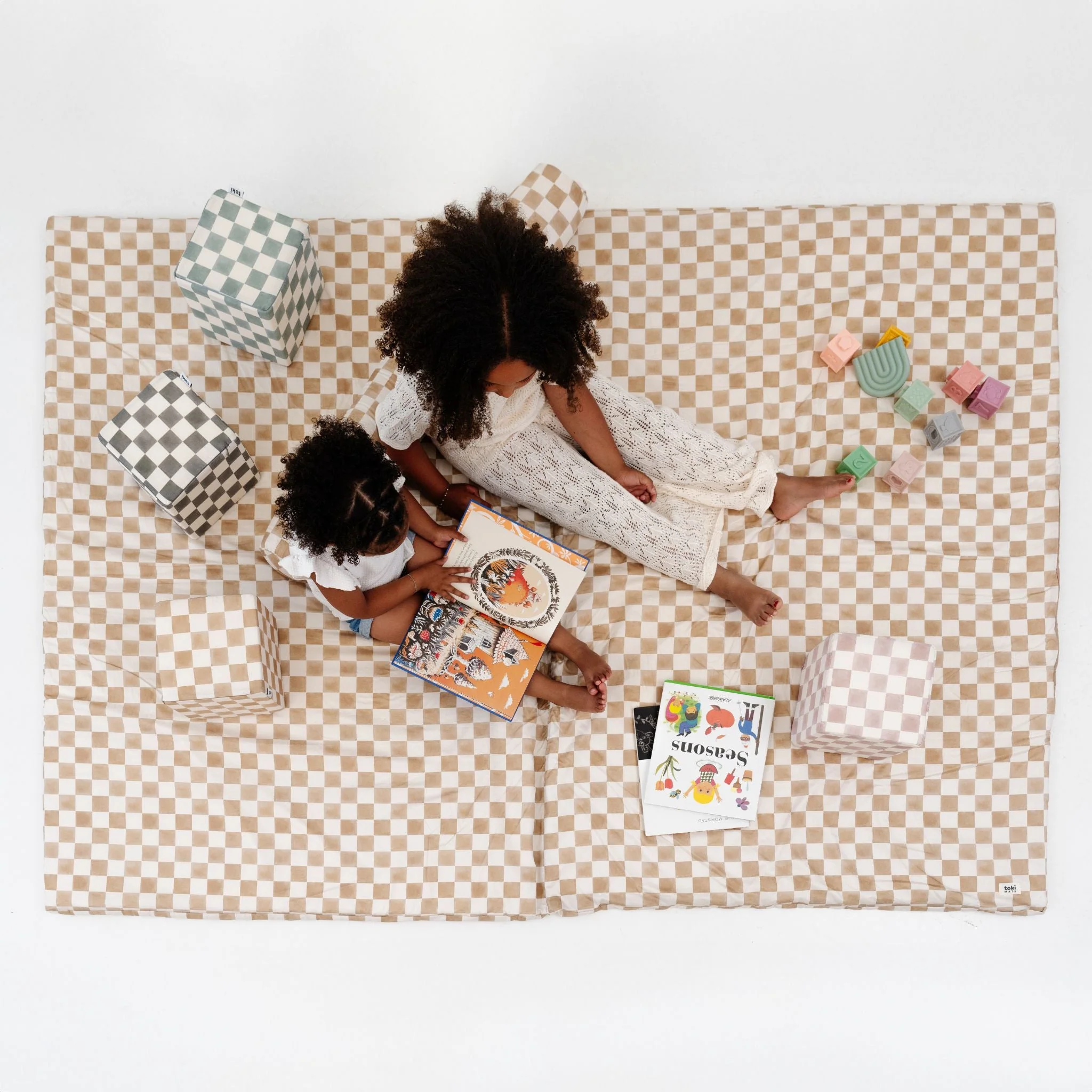 Toki Kids Checker Toffee Organic Cotton Mat - Image 14