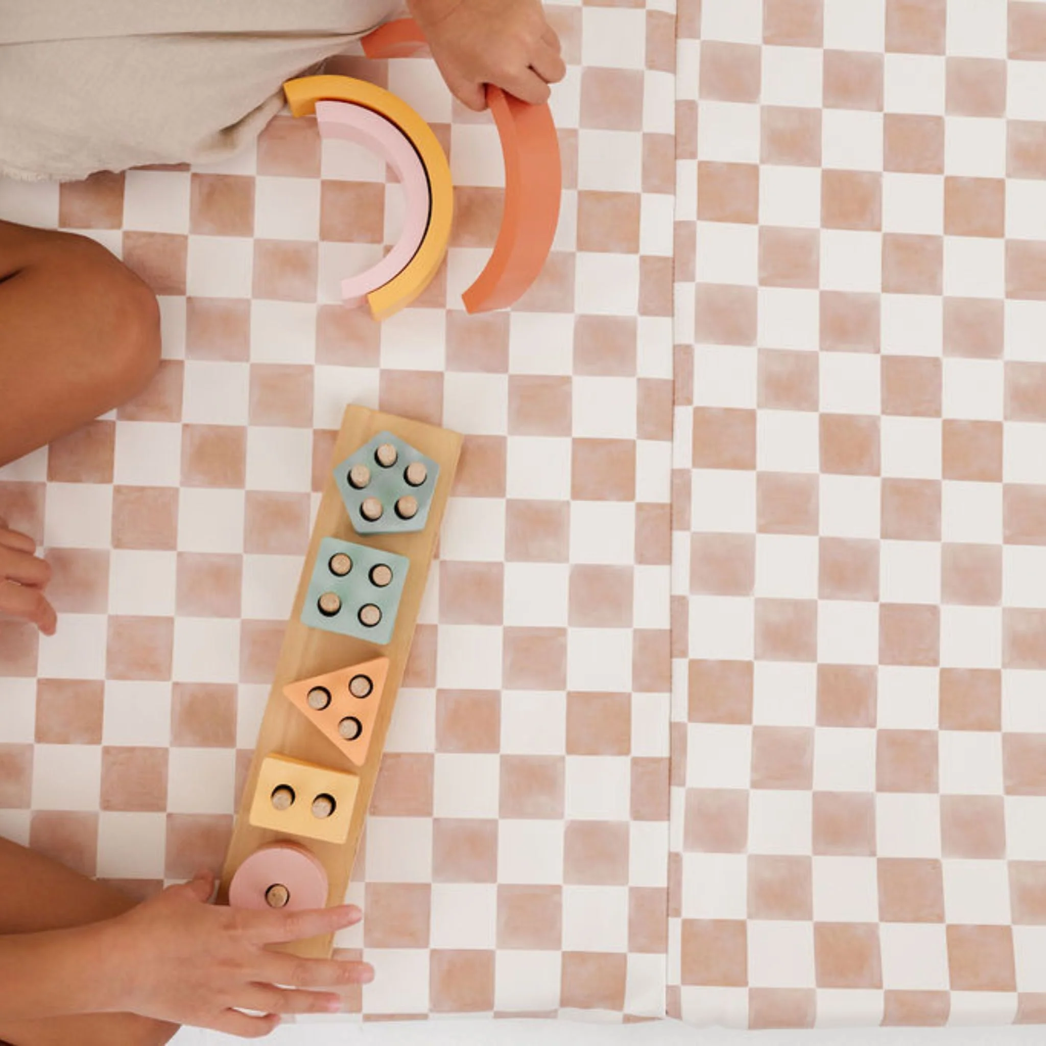 Toki Kids Checker Toffee Vegan Leather Mat - Image 11
